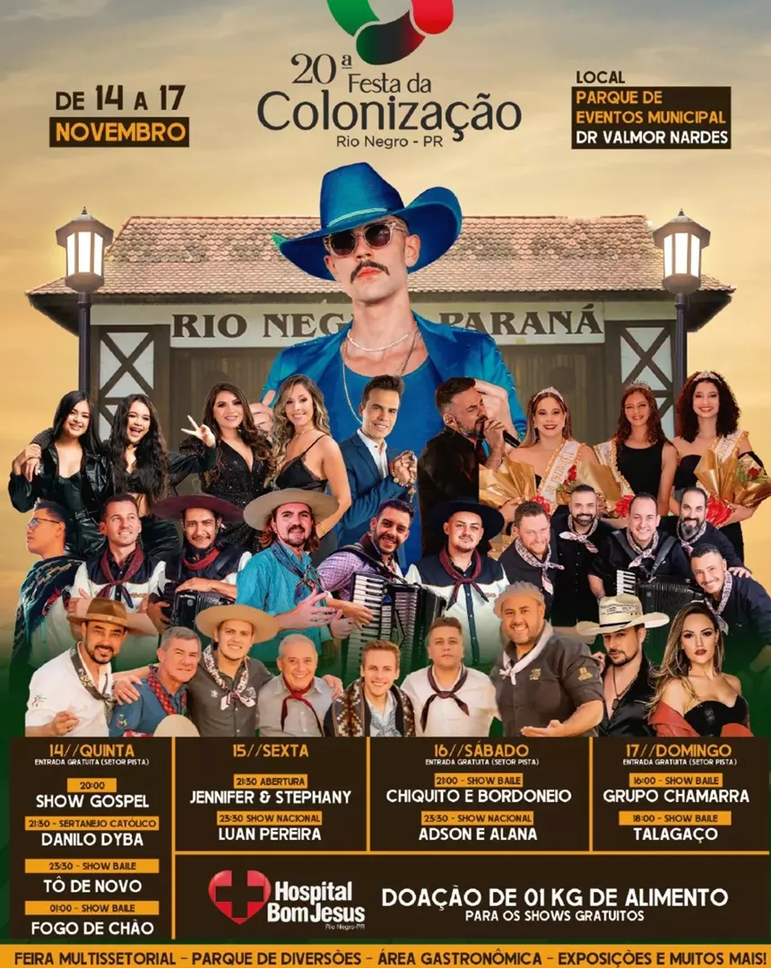 20ª Festa da Colonização inicia na próxima quinta-feira, confira programação